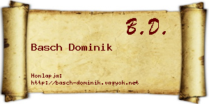 Basch Dominik névjegykártya